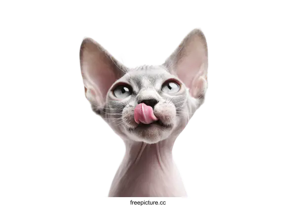 [Transparent Background PNG]Close-up Portrait of a Sphynx Kitten