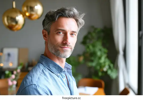 Portrait of a Caucasian Middle-Aged Man