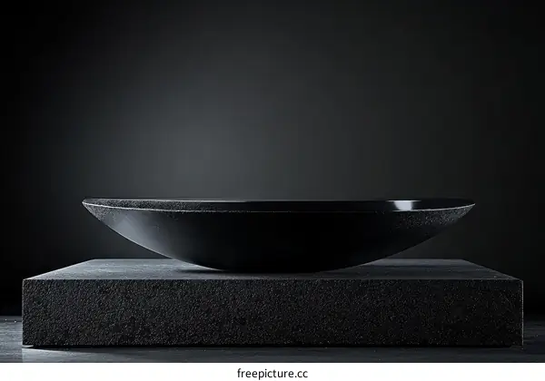 Modern Minimalist Black Bowl on a Pedestal