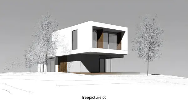 Modern House Architectural Design Sketch