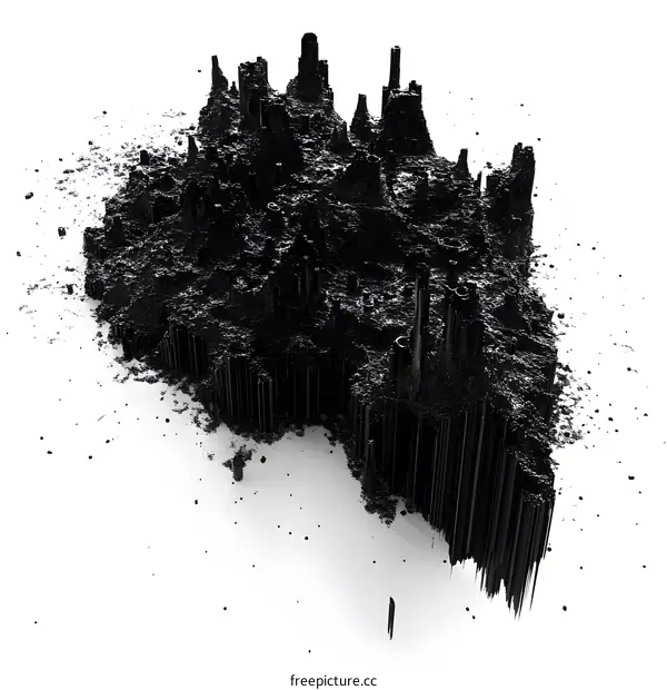 Abstract Black and White 3D Cityscape