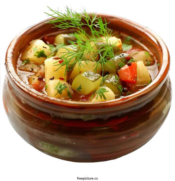 [Transparent Background PNG]Hearty and healthy vegetable soup