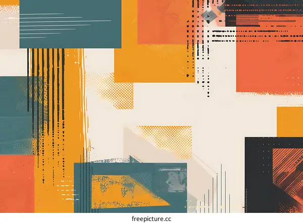 Abstract Geometric Shapes with Grunge Texture