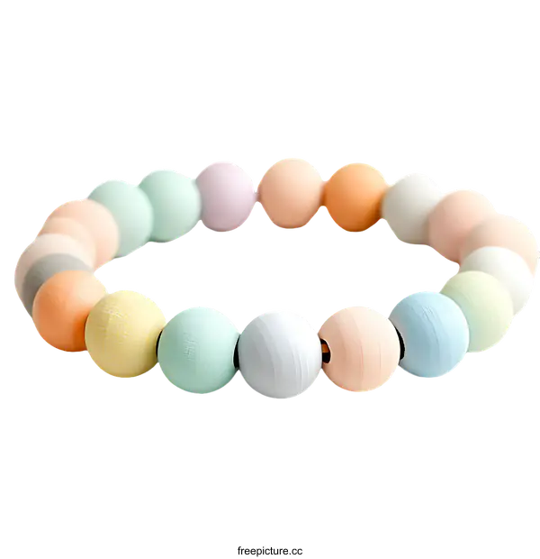 [Transparent Background PNG]Pastel Colored Wooden Beads Bracelet