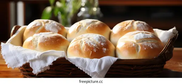 Loaf of bread in a basket