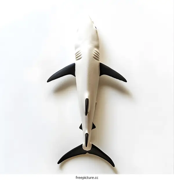 Minimalist Toy Shark on White Background