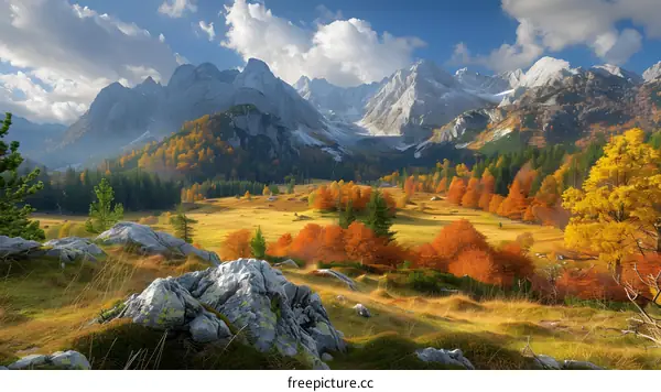 mountain valley in autumn