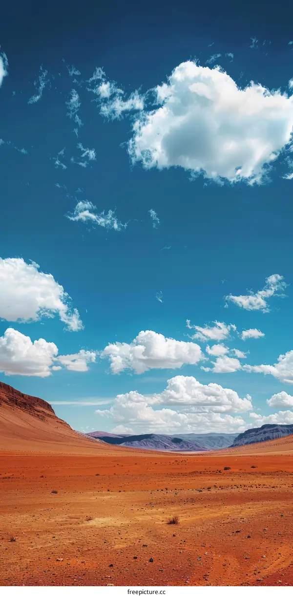 Vast Desert Landscape with Distant Mountains