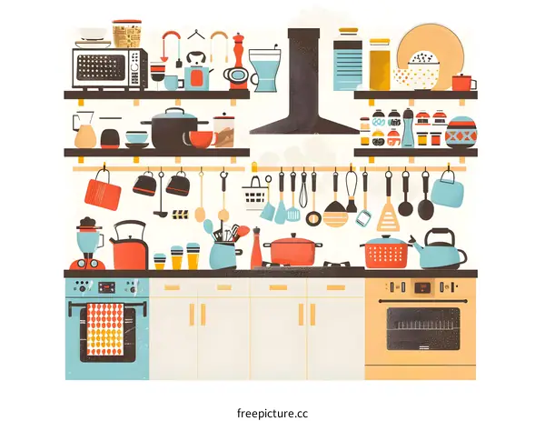 Kitchen Utensils Illustration of Kitchen Appliances