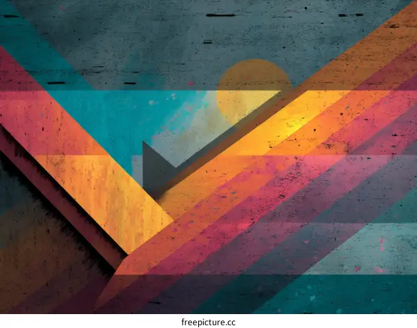 Abstract Colorful Geometric Concrete Wall Art