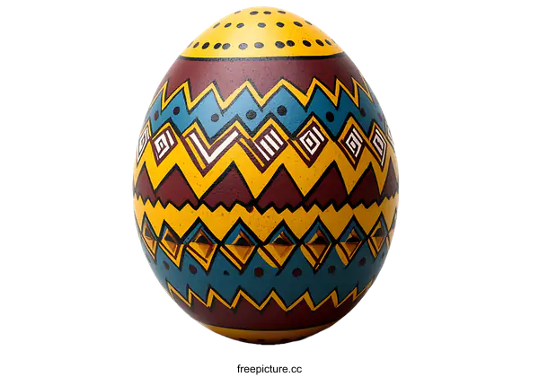 [Transparent Background PNG]Hand Painted Colorful Ethnic Easter Egg