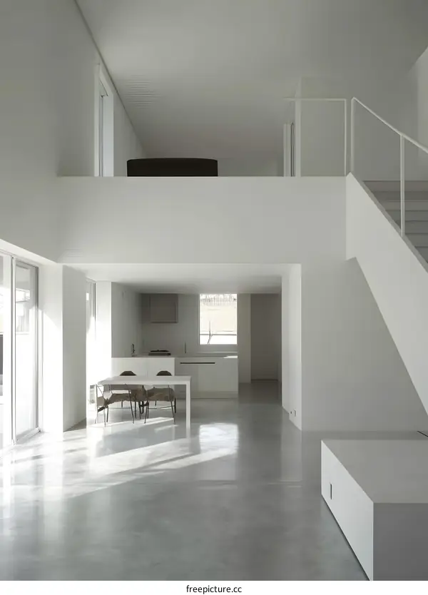 Minimalist Modern Home Interior Design With Concrete Floors