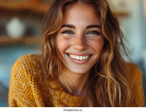 Closeup Portrait of a Smiling Woman