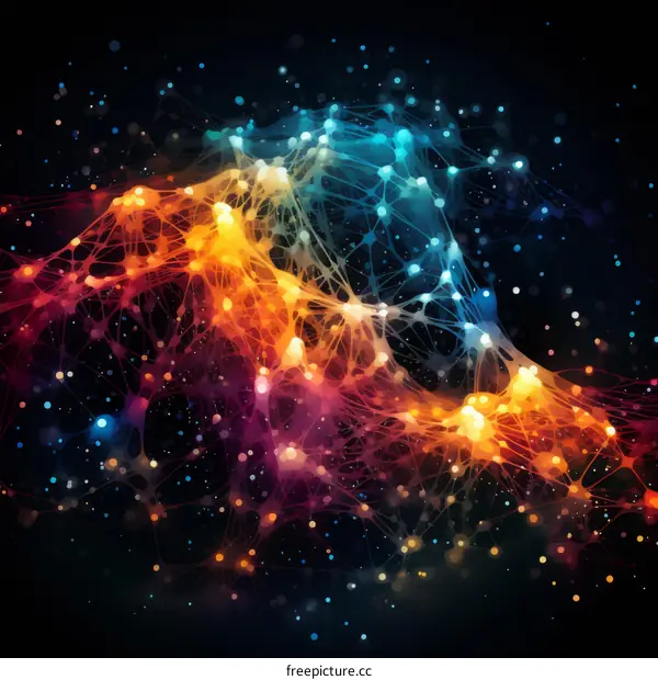 Colorful illustration of a neural network