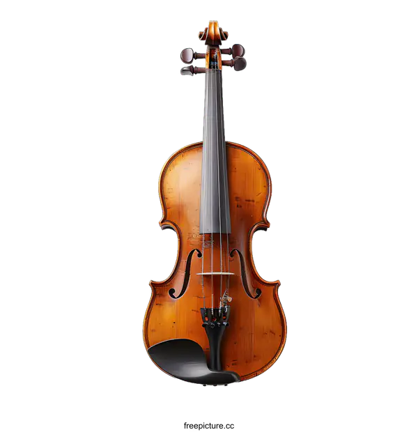 [Transparent Background PNG]An old violin hanging on a white wall