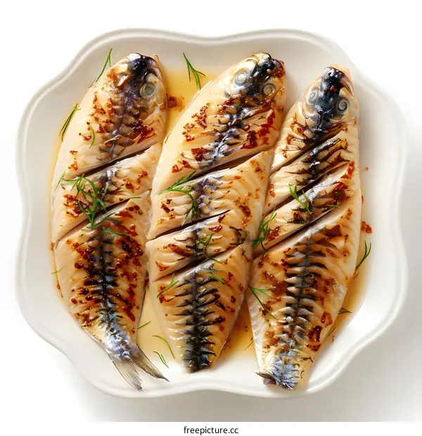 Grilled Fish on a White Plate