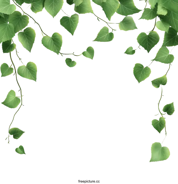[Transparent Background PNG]Beautiful Green Leaves Border Design