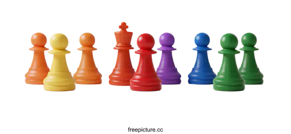 [Transparent Background PNG]Colorful Chess Pieces for Board Game Strategy and Play