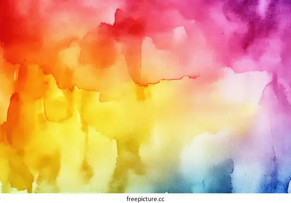 Abstract Watercolor Rainbow Background Art