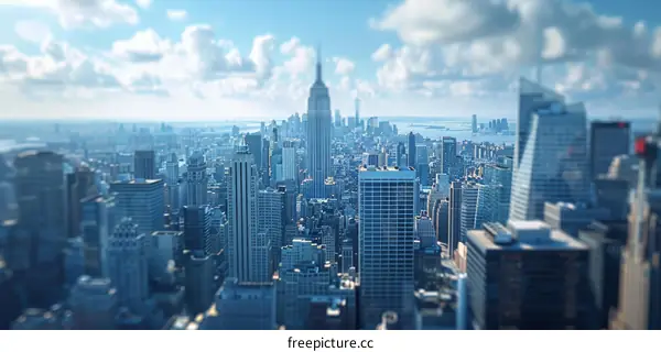 New York City Skyline with Empire State Building Centered