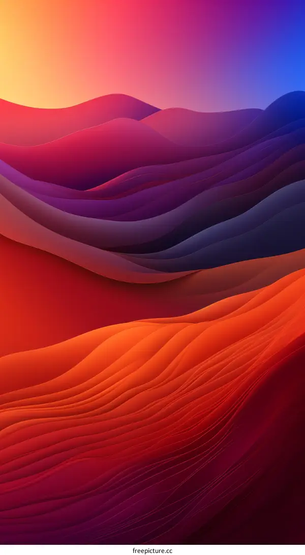 Vibrant Multicolor Wavy Terrain Illustration