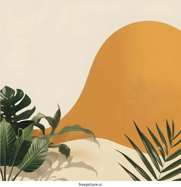 Tropical Leaf Minimalist Background Design