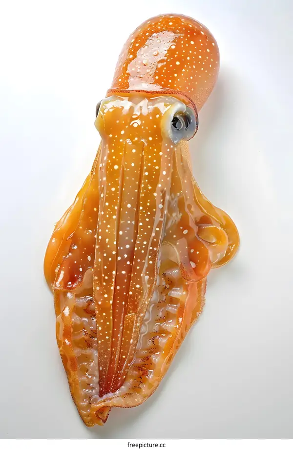 A close-up of an orange octopus