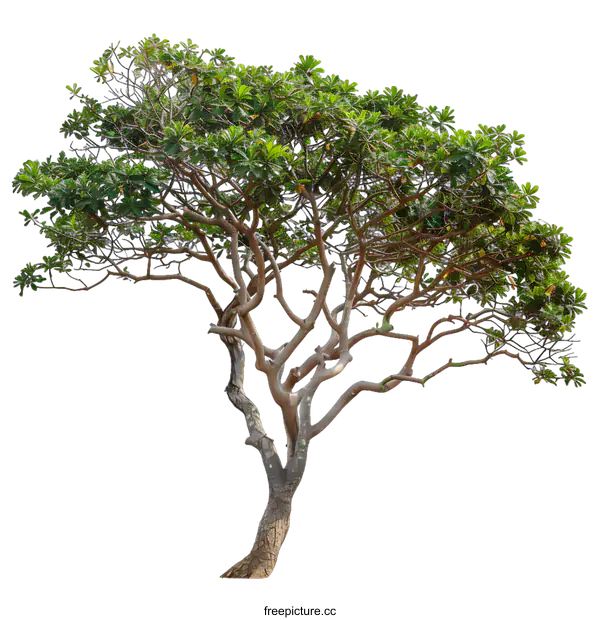 [Transparent Background PNG]Isolated Green Tree With Twisted Branches