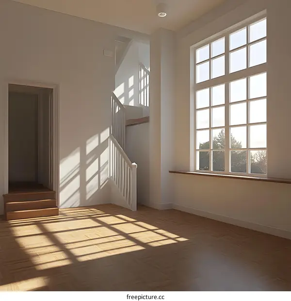 Sunlight Streaming Through A Window In A Minimalist Home