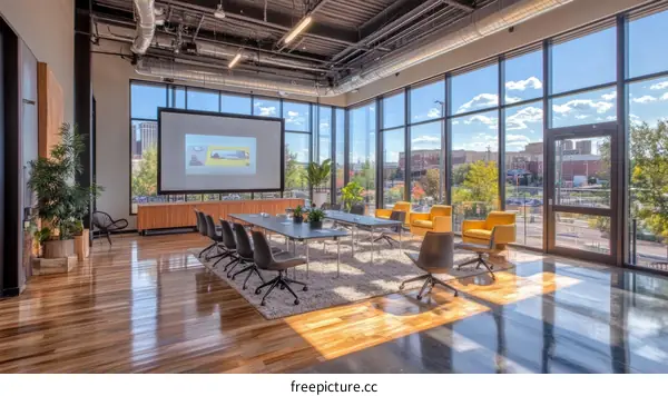Modern Meeting Room with City View