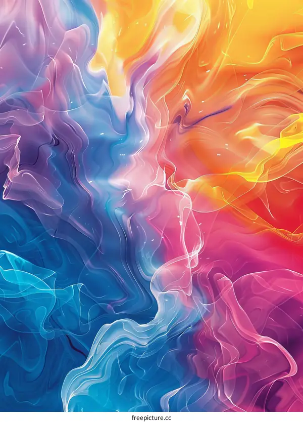 Abstract Painting in Vibrant Colors and Textures