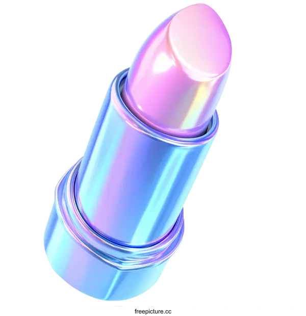 [Transparent Background PNG]Colorful Holographic Lipstick Illustration