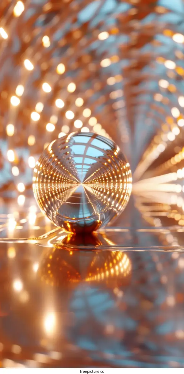 Reflective Sphere in a Light Tunnel