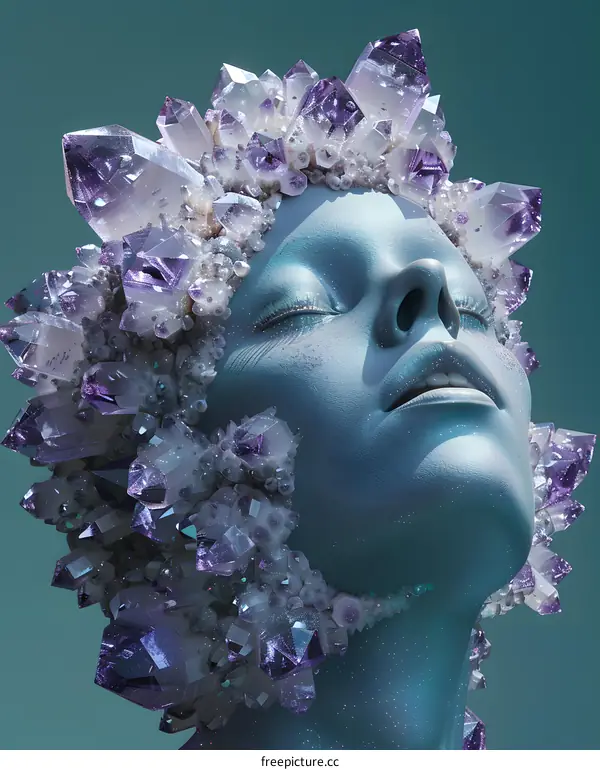 Woman with Amethyst Crystal Crown