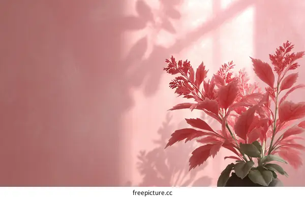 Pink Floral Still Life Against a Pastel Background