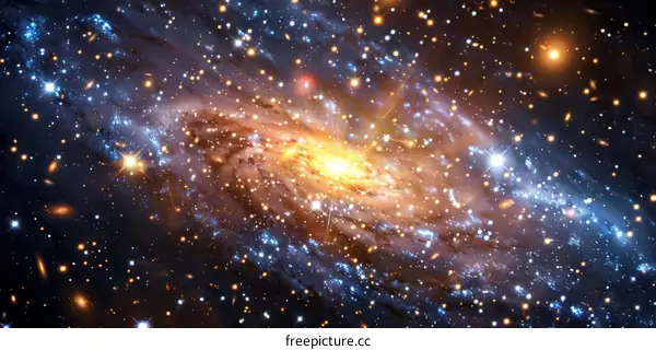 Amazing Space Galaxy With Stars And Nebula