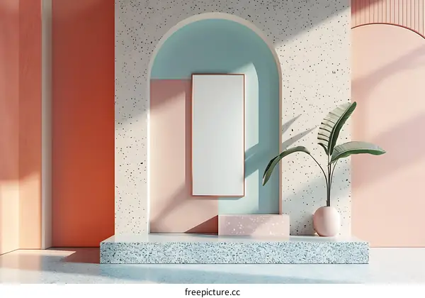 Minimalist Interior Design with Plant and Archway