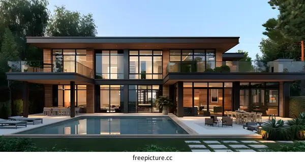 Modern house with swimming pool