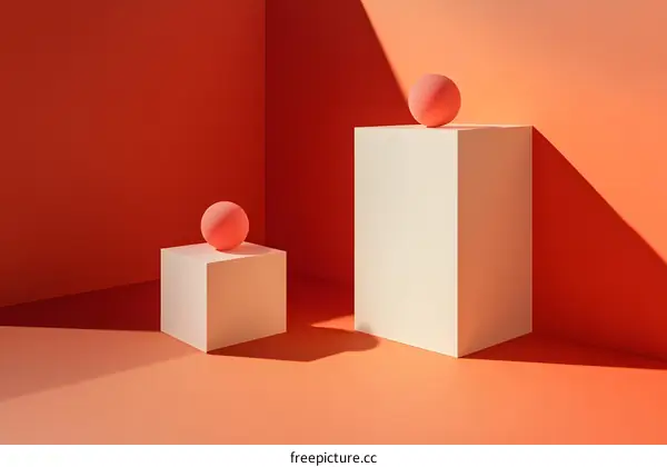 Minimalist Abstract Background with Geometric Shapes and Shadows