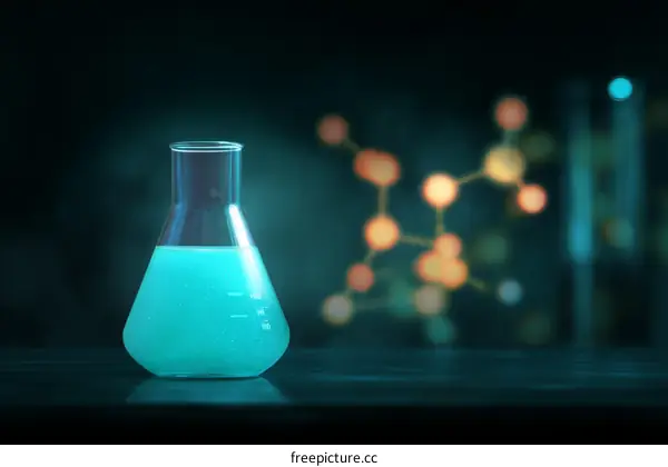 Teal Erlenmeyer Flask on Dark Surface