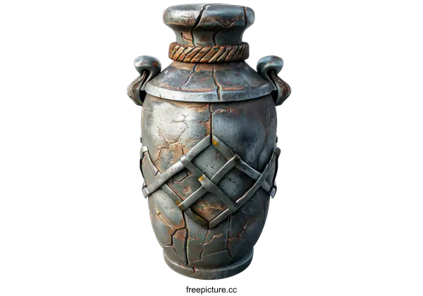 [Transparent Background PNG]Ancient Metal Vase Isolated
