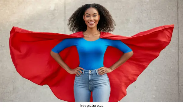 Powerful Woman Superhero Style Portrait