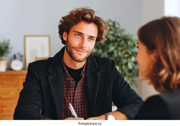 Business Meeting Conversation between Caucasian Individuals