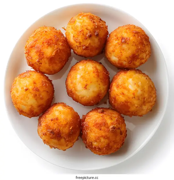 Fried potato croquettes on plate