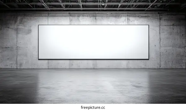 Blank Advertisement Board in Concrete Gallery