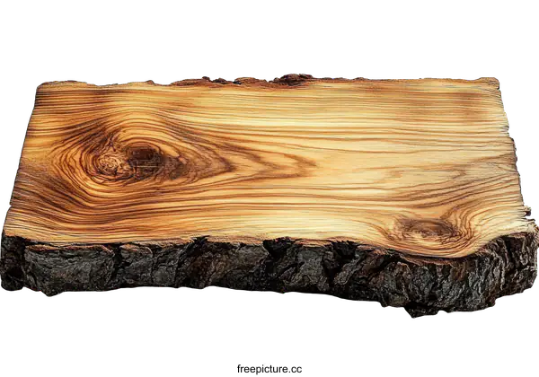 [Transparent Background PNG]Natural Wooden Cutting Board with Unique Grain