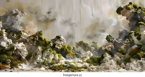 Abstract Mossy Stone Wall Background