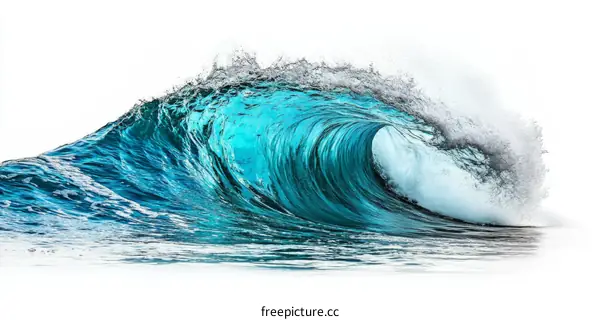 Powerful Ocean Wave of Turquoise Blue