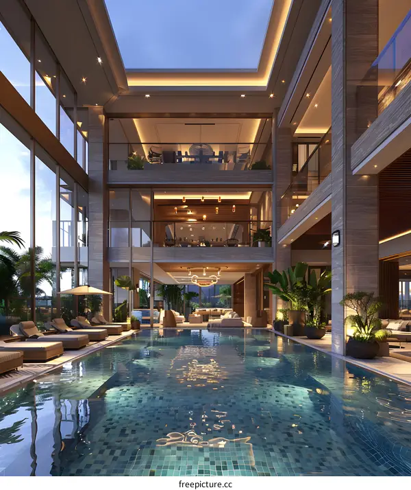 Indoor luxury swimming pool