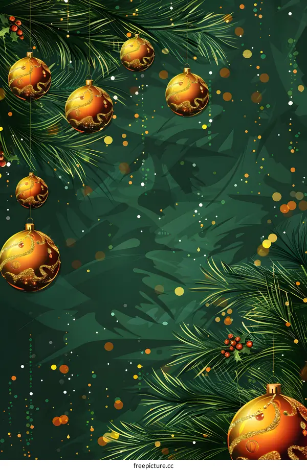 Christmas background with hanging ornaments